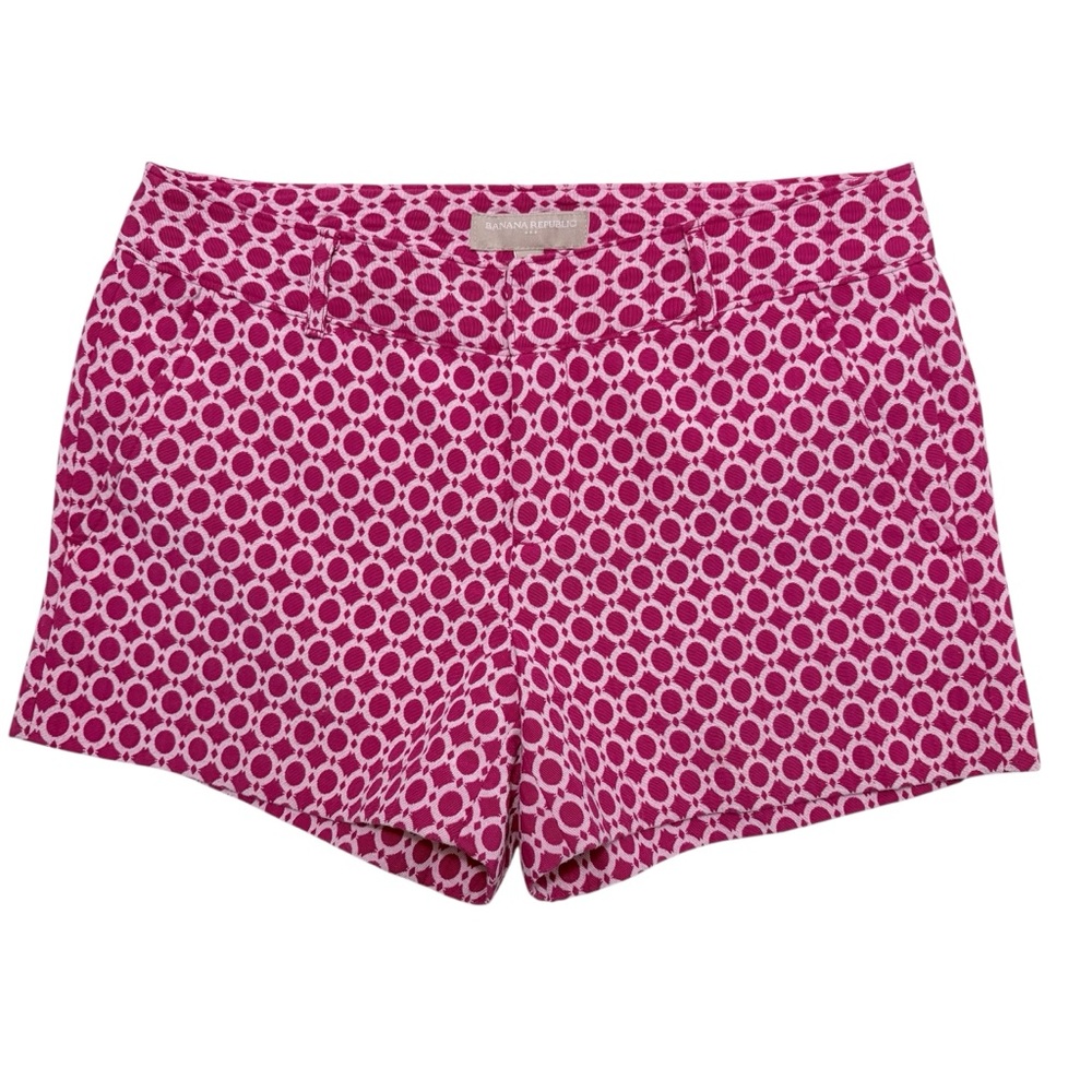 Banana Republic Chino Tailored Fuchsia Pink Patterned Women’s Shorts SZ 2 - Picture 4 of 8